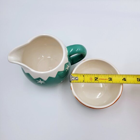 Christmas Elf Cream And Sugar Set Condiments Serving Coffee Tea Read - Picture 9 of 9